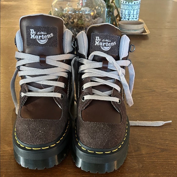 Dr. Martens Dark Brown and Cream Lace-Up Boots - Picture 5 of 6